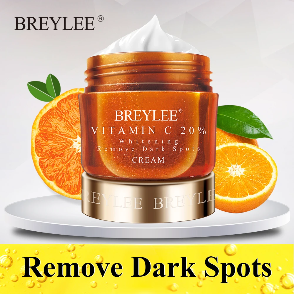 

BREYLEE Vitamin C Whitening Facial Cream 20% VC Fade Freckles Remove Dark Spots Melanin Remover Skin Brightening Cream Face Care