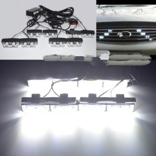 12V 16 LED Emergency Vehicle Strobe Flasher Deck Dash Grille Light bars White(China (