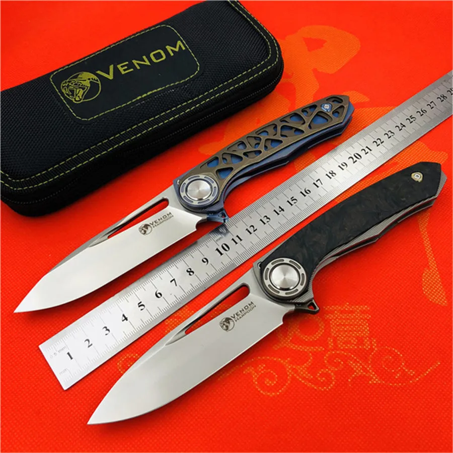 VENOM BONE DOCTOR M390 титановый CF Флиппер Складной нож Открытый Кемпинг Охота Карманный для выживания кухонные ножи для фруктов EDC инструменты