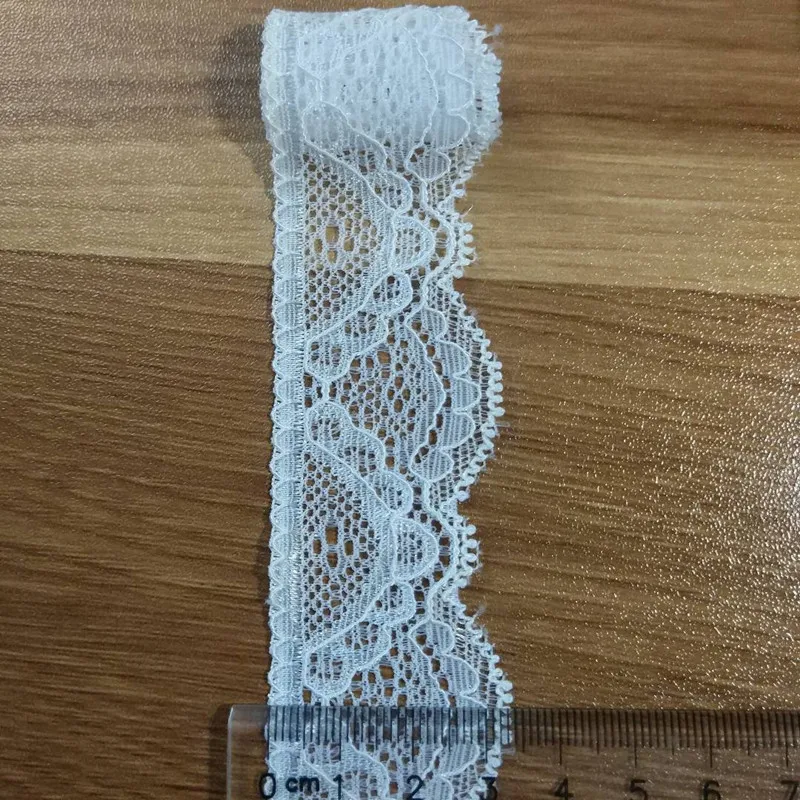 

5yards / lot Stretch Lace 3.5cm Width Trim High Quality Lace Ribbon Net Lace Garment Elastic Accessories for Wedding decoration