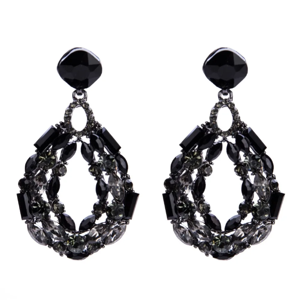 

Water drop earrings 2018 trendy crystal drop earring big rhinestone earrings luxury large jewellery vintage oorbellen