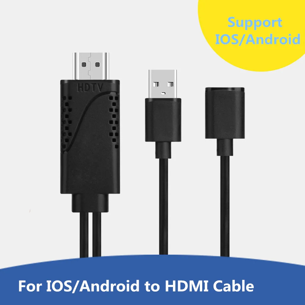Для iPhone Android телефон к HDMI кабель для Lightning цифровой AV 4K 1080P конвертер Iphone X 8/7Ipad Air/iPod