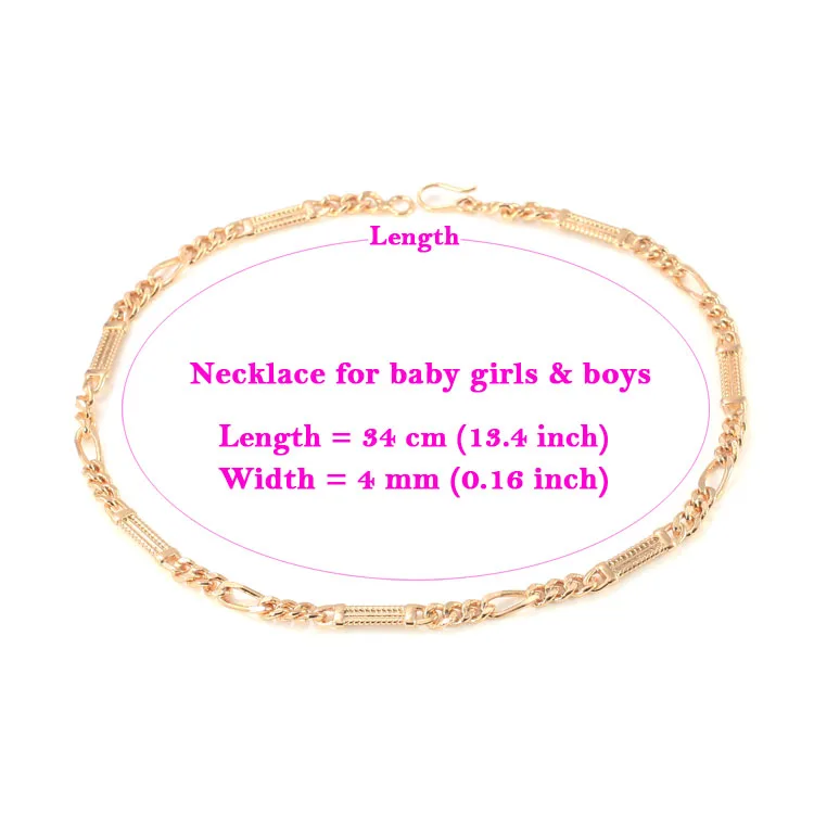 34CM Baby Necklace Boy Gold Chain Kids Jewelry Collar image 5