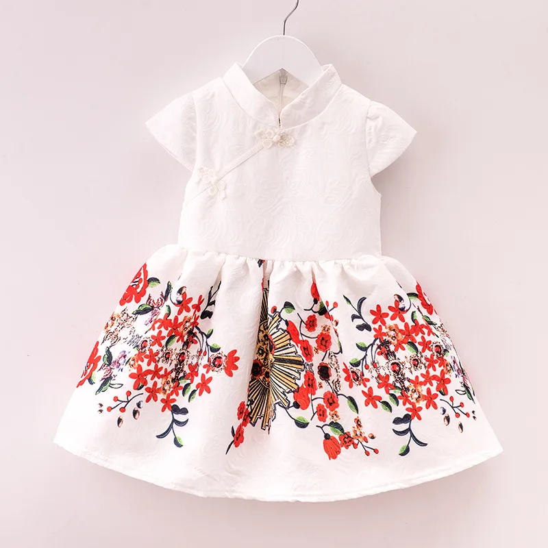 

Sells Children's Clothes Princess Dress 2017 New Cotton Printed Chinese Girls Dress Kids Clothes Baby Girls Party Dress