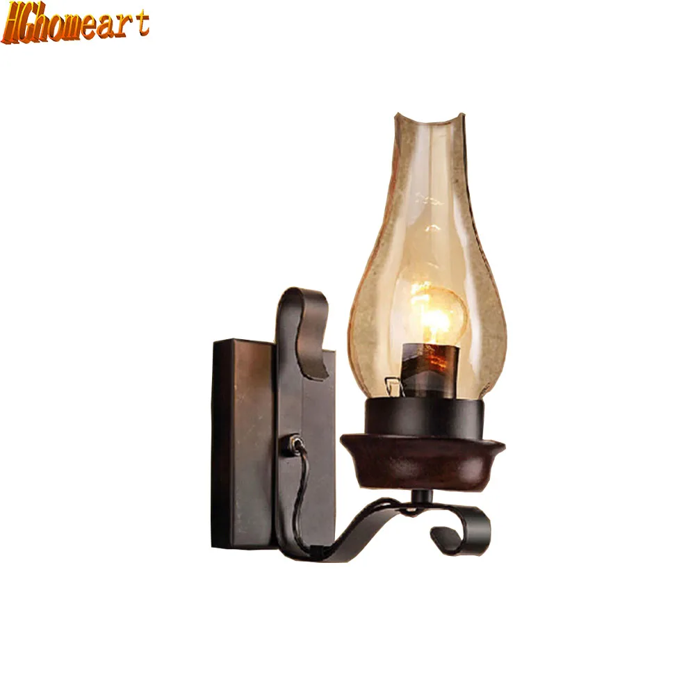 

American Village Living Room Dining Room Kitchen Study Bedroom Vintage Wall Lamp110V ~ 220v Dark Wood Color Light Fixtures