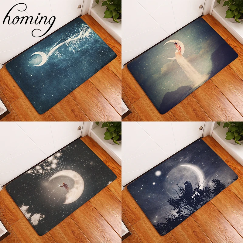 Homing New Arrive Door Mats for Entrance Door Creative Crescent Moon Pattern Mats Waterproof