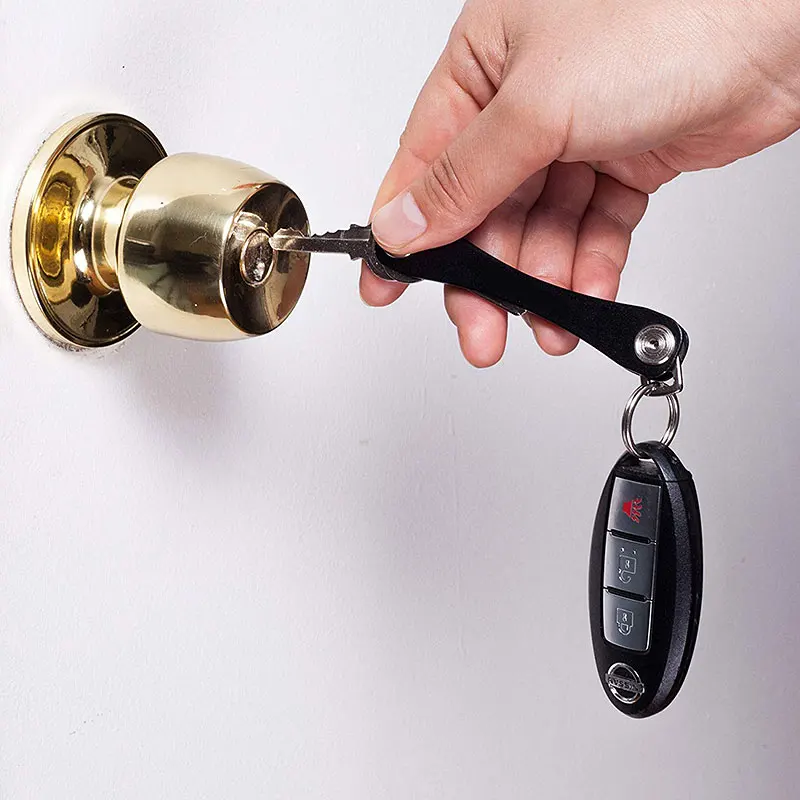 DIY جيب مفتاح المحفظة الذكية المفاتيح حلقة رئيسية محافظ المحمولة المدمجة الألومنيوم مفتاح كليب متعددة الوظائف الذكية كليب