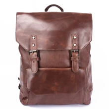 Рюкзак для ноутбука, мужской кожаный школьный рюкзак из искусственной кожи, сумка для колледжа, простой дизайн, мужские повседневные Рюкзаки, mochila