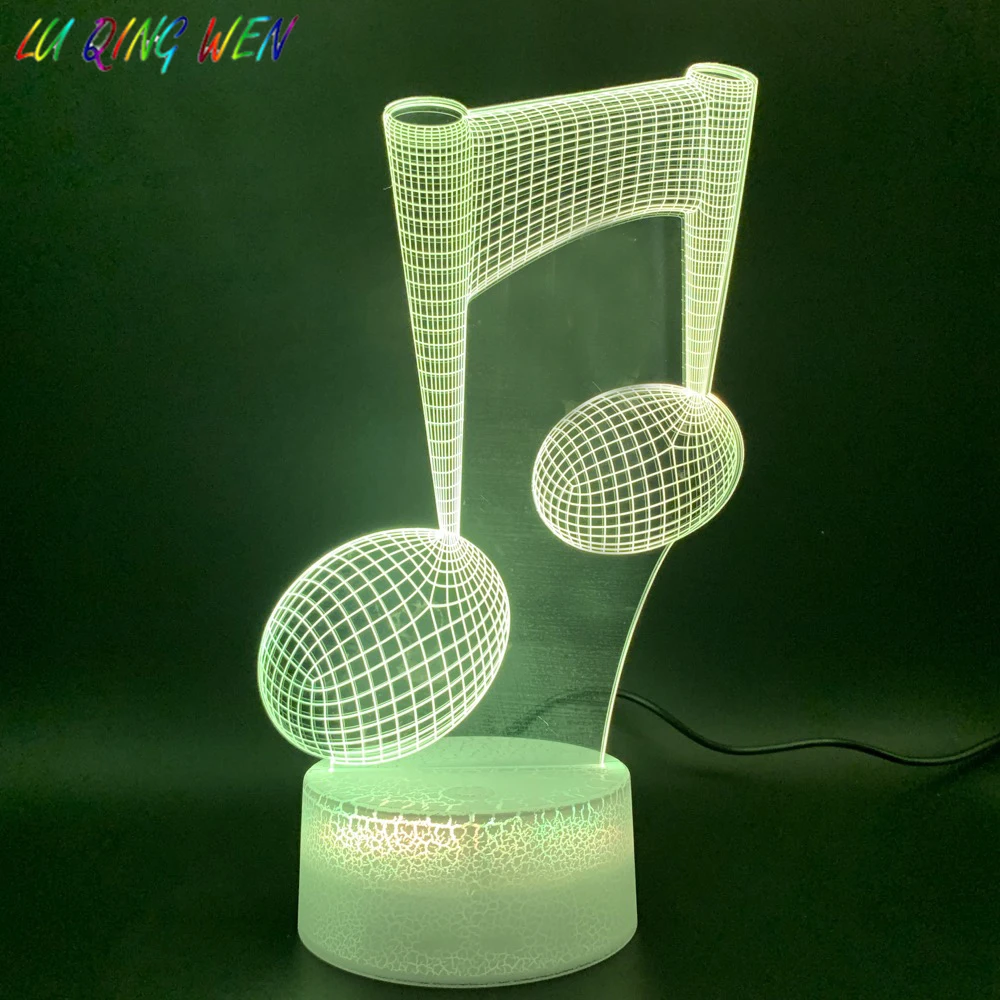 

3d Led Night Light Lamp Music Note Lampara Home Decoration Color Changing Touch Sensor Usb Table Nightlight for Baby Bedroom