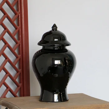 

Jingdezhen Various color High Temperature Fired Round Black Ceramic Porcelain Ginger Jars