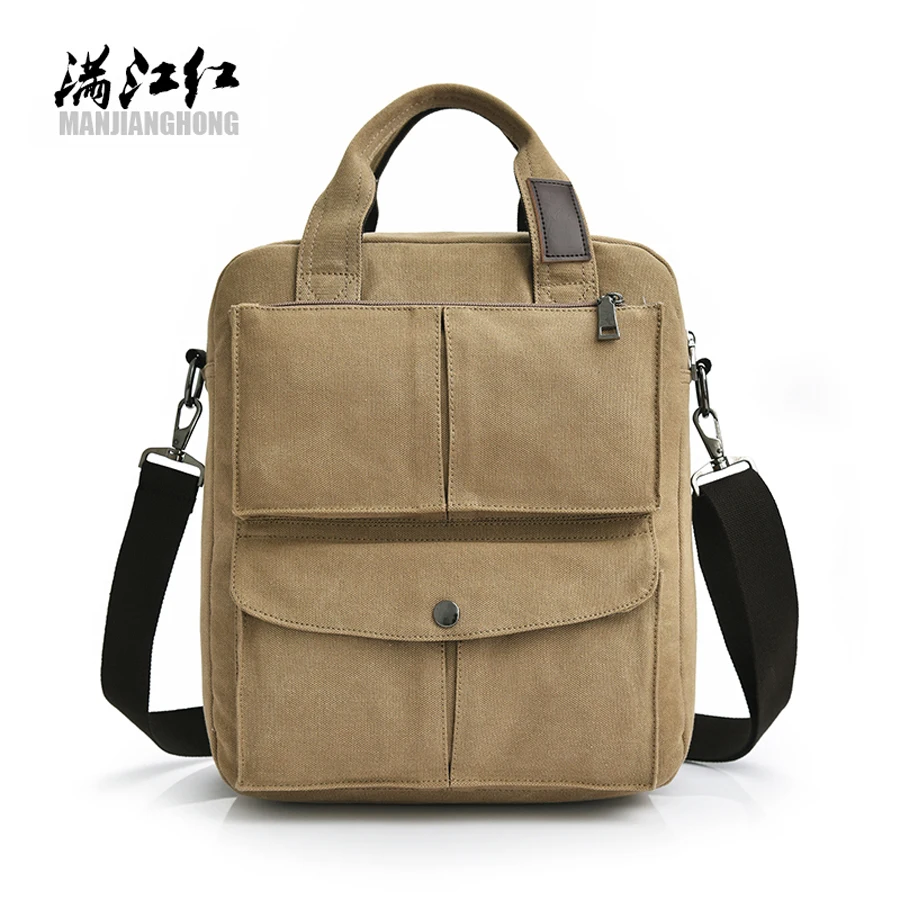 2017 Brand Canvas Bag Classic Design Business Casual Man Handbag Black 