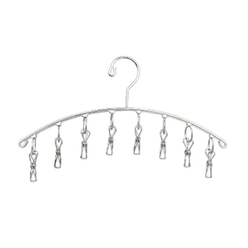 Windproof Clothes Hanger Laundry Socks Gloves Hanging Rack Stainless Steel Magic Fixed Clip Shelf Outdoor
