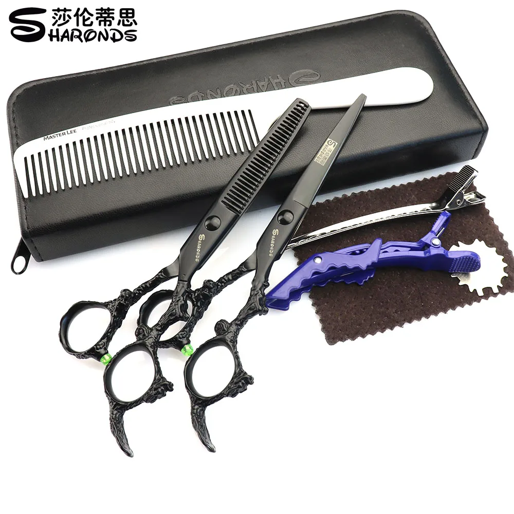 Профессиональный парикмахер ножницы Японии 440c черный ножницы 6 дюймов Парикмахерские ножницы