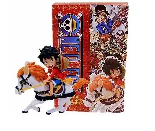 

new 13cm One Piece Luffy riding a horse Christmas limited straw hat 20th anniversary carriage toy