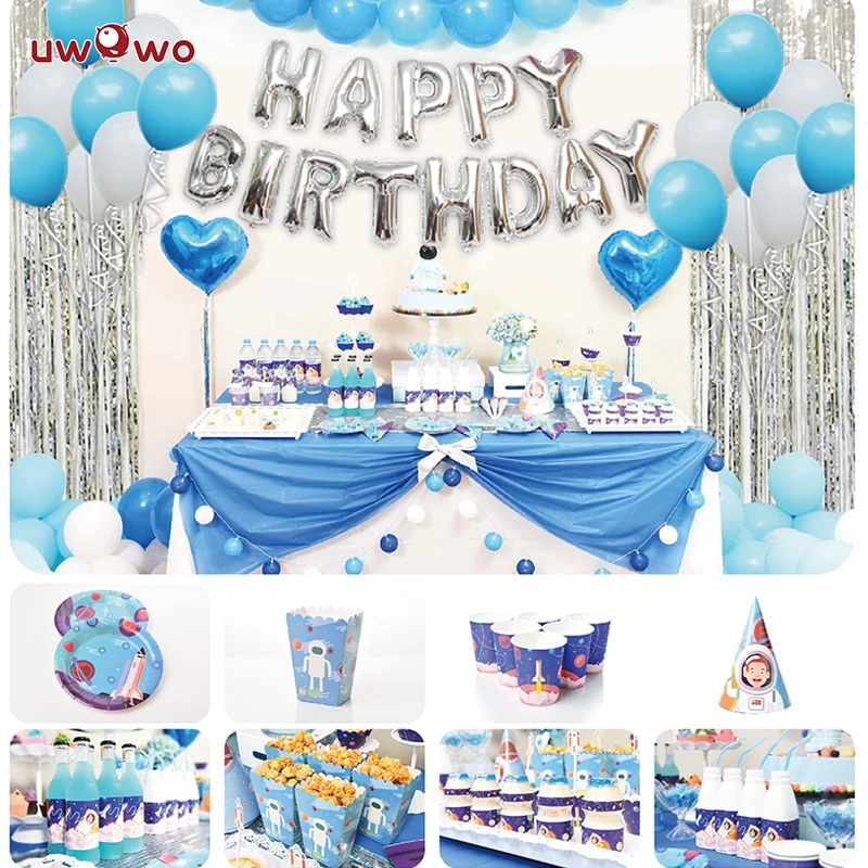 UWOWO Astronaut Birthday Party Decoration Full Set Welcome Ornament Robot Cosplay Costume Garnish | Тематическая одежда и