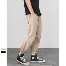 Осенние мужские Модные Винтажные комбинезоны с карманами свободные мужские брюки больших размеров уличные повседневные штаны Сценические костюмы для хип-хопа