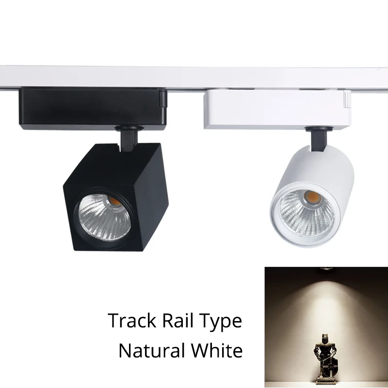 12W LED Track Light CREE Square Rail Spot Light Clothing Shoes Shop Home Kitchen Track Lighting System Spotlights Ceiling Lamps - Испускаемый цвет: Rail Nature White