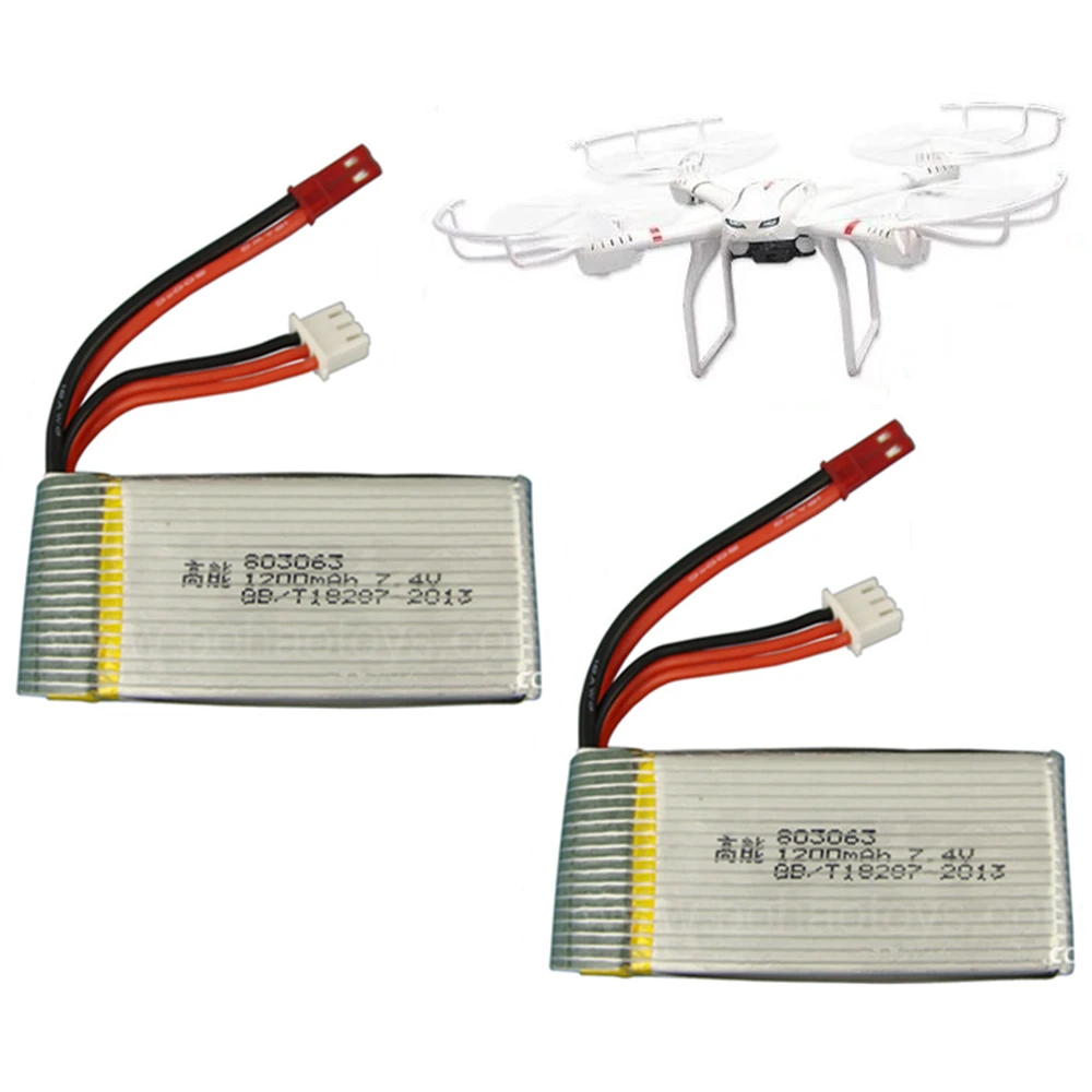 2 шт. MJX X101 Аккумулятор 7 4 в 1200 мАч для / X102H Rc Квадрокоптер запасная часть 2S Lipo