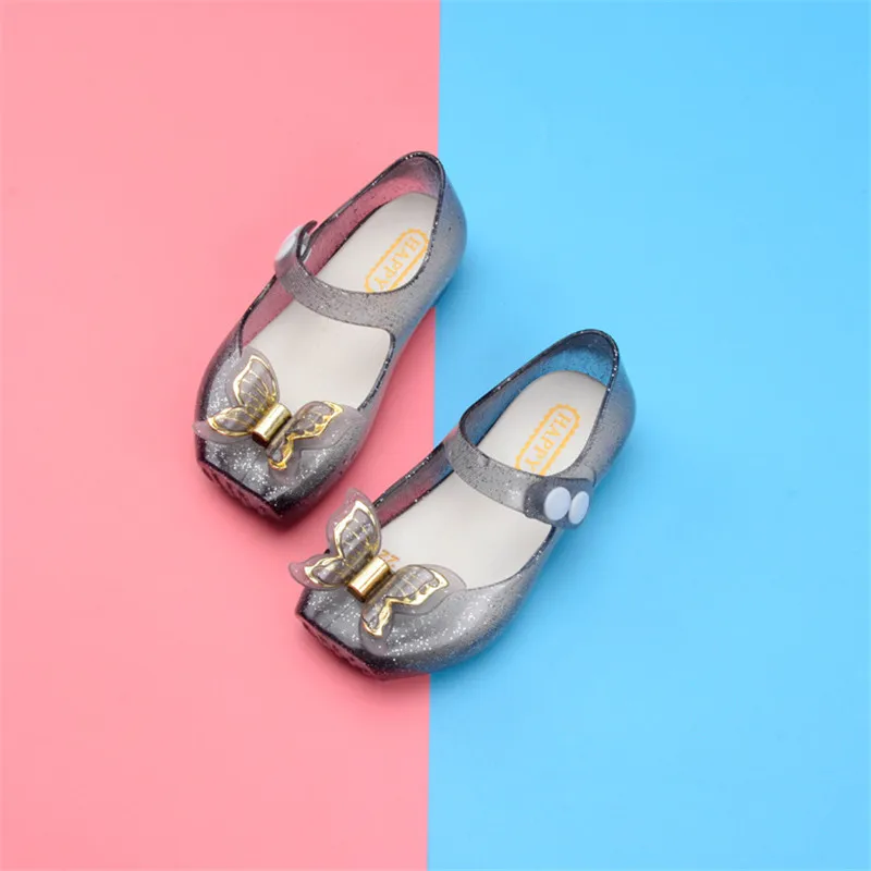 

Summer 2018 New Girls Sandals Melissa Jelly shoes Breathable version Crystal bow Princess shoes Sandals PVC Non-slip Kids shoes