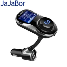 

JaJaBor Bluetooth Car Kit Handsfree Wireless FM Transmitter Car MP3 Player with 1.4 inch Large LCD Screen Dual USB Car Charger