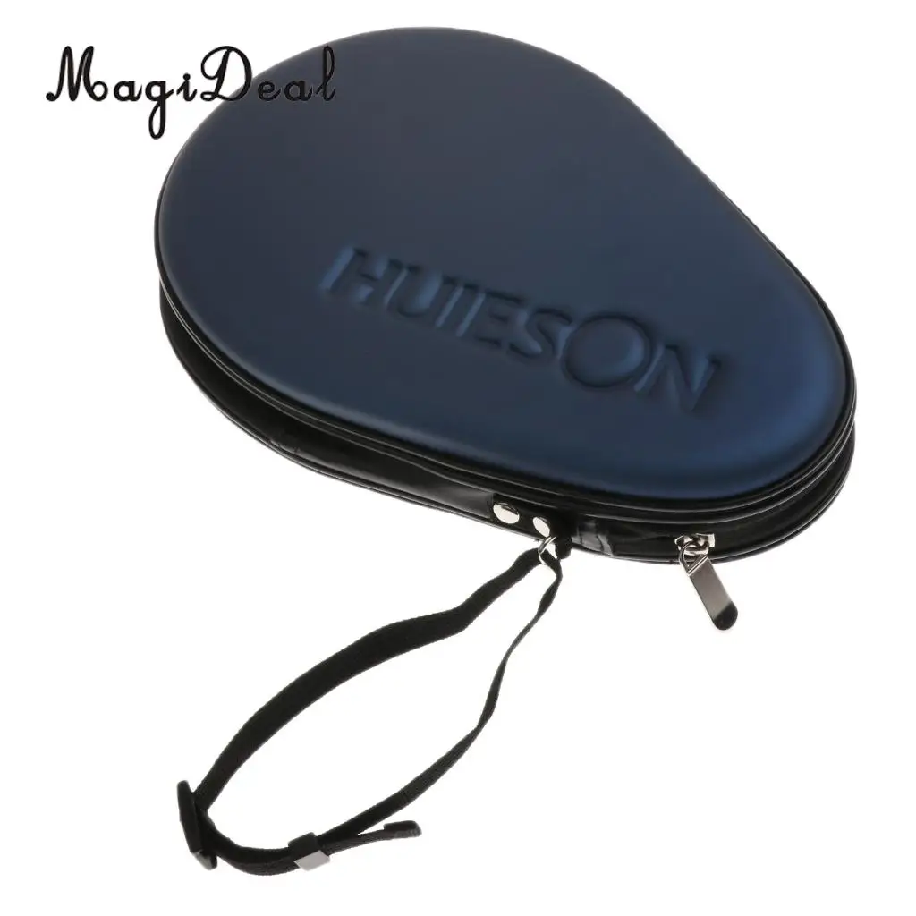 MagiDeal Waterproof Shock-proof Table Tennis Racket Paddle Bat Hard Case Cover Hold 2 Bats With 6 Pieces White Practice Balls 