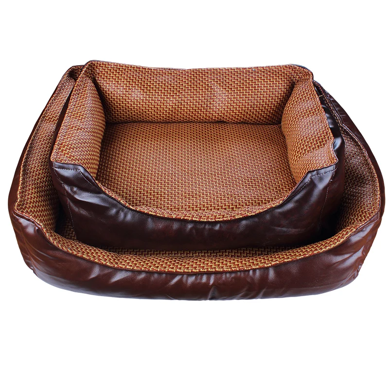 Big Size Cool Summer Pet Straw Dog Bed Comfortable Bamboo Sleeping Mat Pet Nest Kennels Rattan