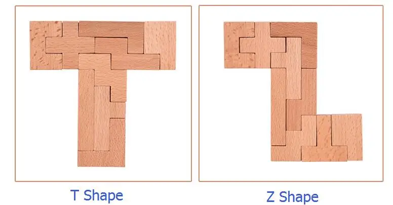 Сложная головоломка IQ Wooden Tangram логическая для развития интеллекта Развивающие