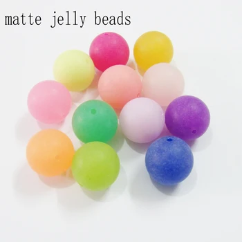 

Wholesale Newest 20mm-105pcs/lot Acrylic Jelly Matte /Matting Effect Beads
