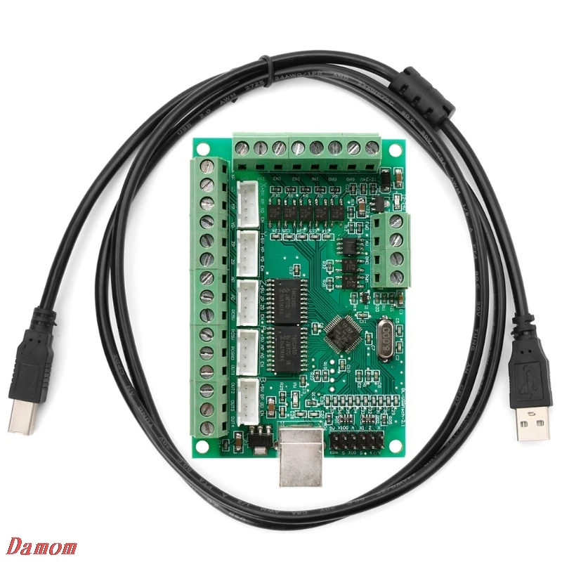 

CNC USB MACH3 100Khz Breakout Board 5 Axis Interface Driver Motion Controller Damom