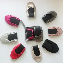 Дешевая обувь на роликах; яркие складные балетки на плоской подошве; складные туфли с сумочкой в комплекте