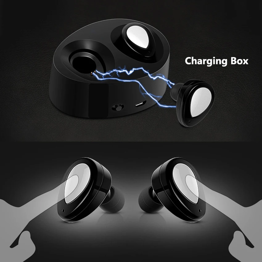 

TWS K2 Twins Portable Mini Wireless EarBud Stereo Power Bank Bluetooth Earphone Stereo Headset with Charging Cradle for Phones