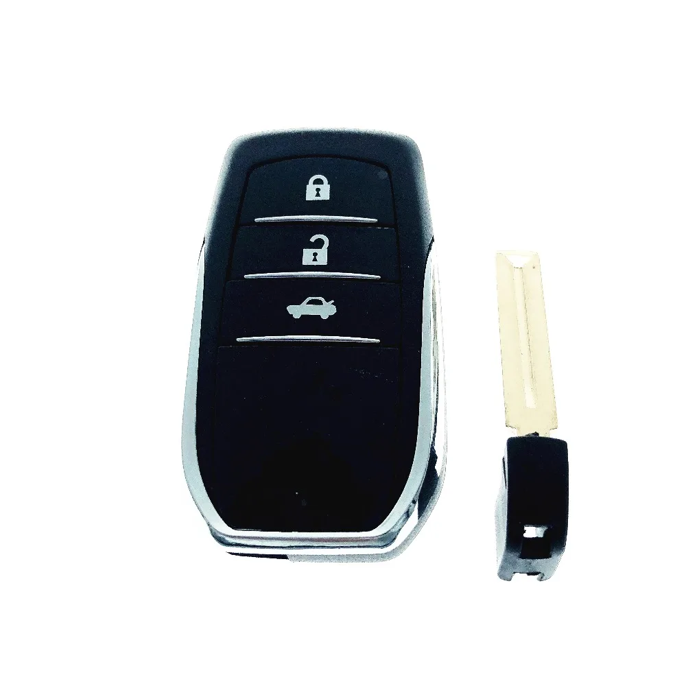

Replacement 3 Button Smart Card Key Shell Remote Case For Toyota RAV4 Highlander Camry New Prado Blank Key Cover Fob