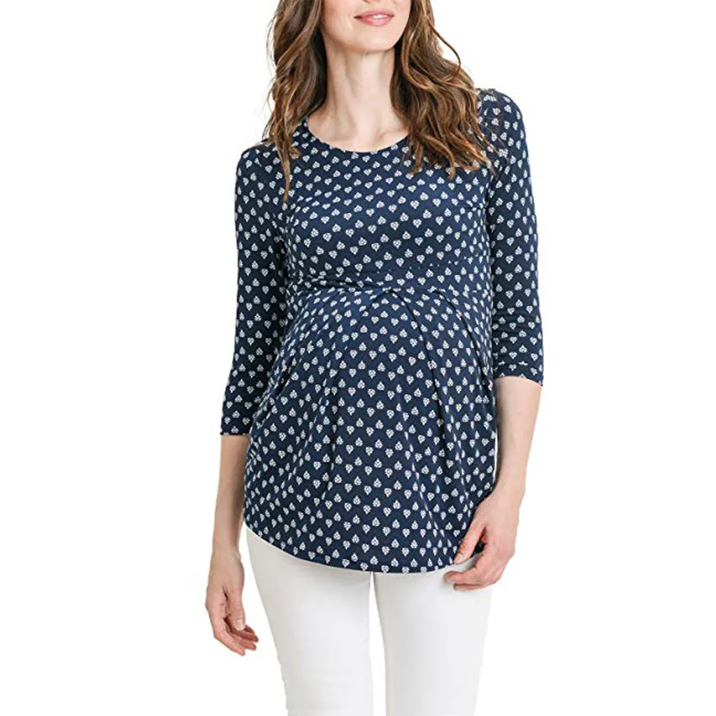 

Maternity Tops Women's Short Sleeve Floral Tops Breastfeeding Nusring Maternity Clothes Camisas De Maternidad Maternity Blouses