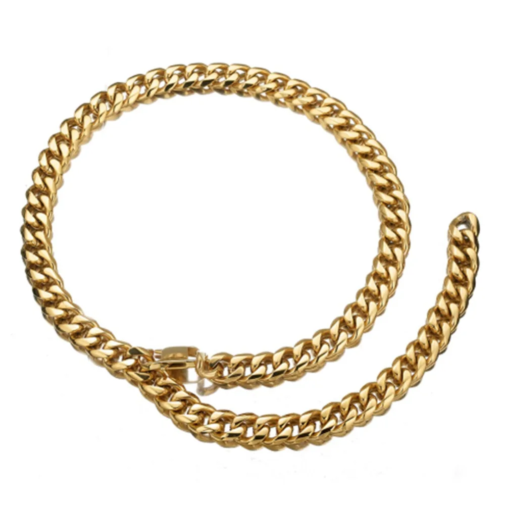 13-19MM Xxxtentacion Heavy Cool Choker Collar Tail Rapper Miami Cuban Link Chain Stainless Steel Gold Necklace Men's Jewelry New |