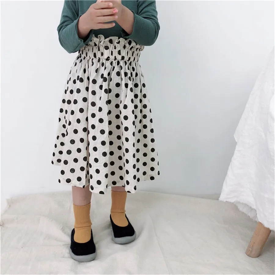 Детская юбка модная Корейская юбка для маленьких девочек длинные юбки трапециевидной формы с высокой талией юбка принцессы для маленьких девочек - Цвет: Черный