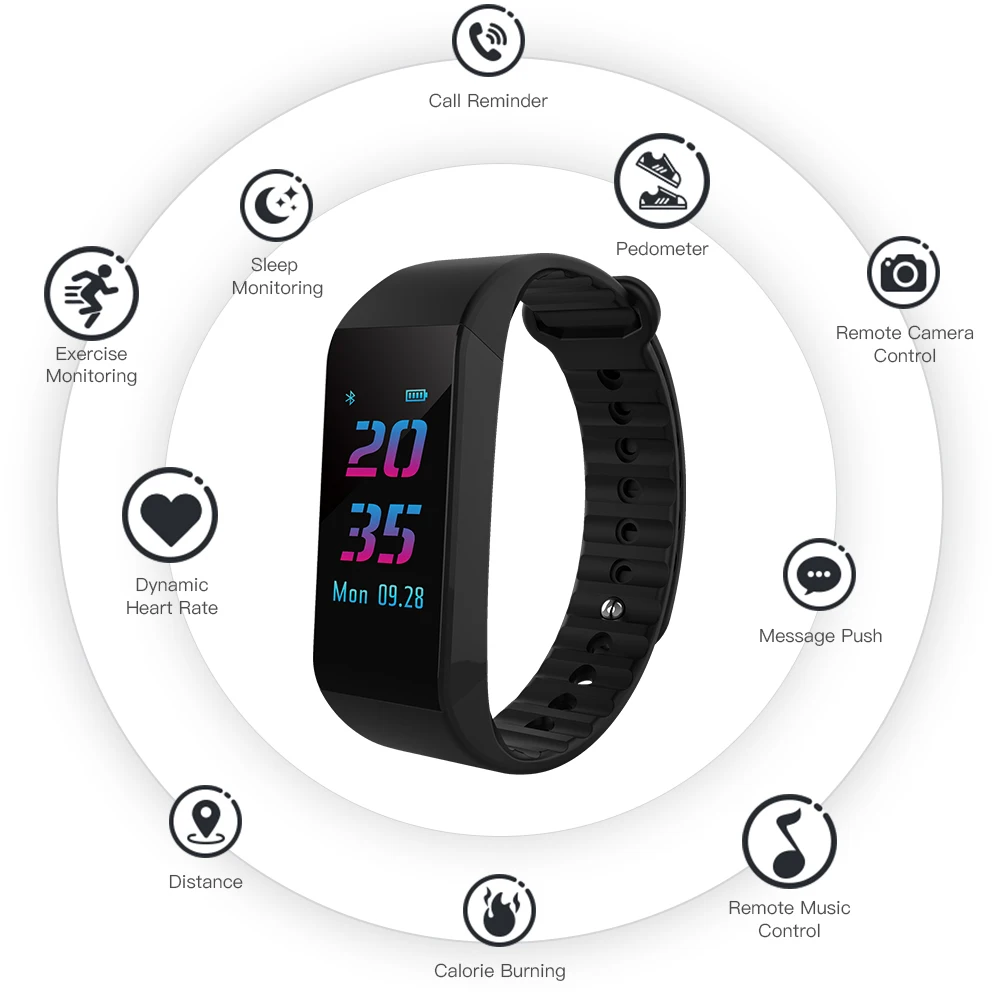 

W6S Bluetooth Smart Bracelet Sleep Tracker Heart Rate Tracker Waterproof Sport Smart Wristbands Electronic Wristband Strap