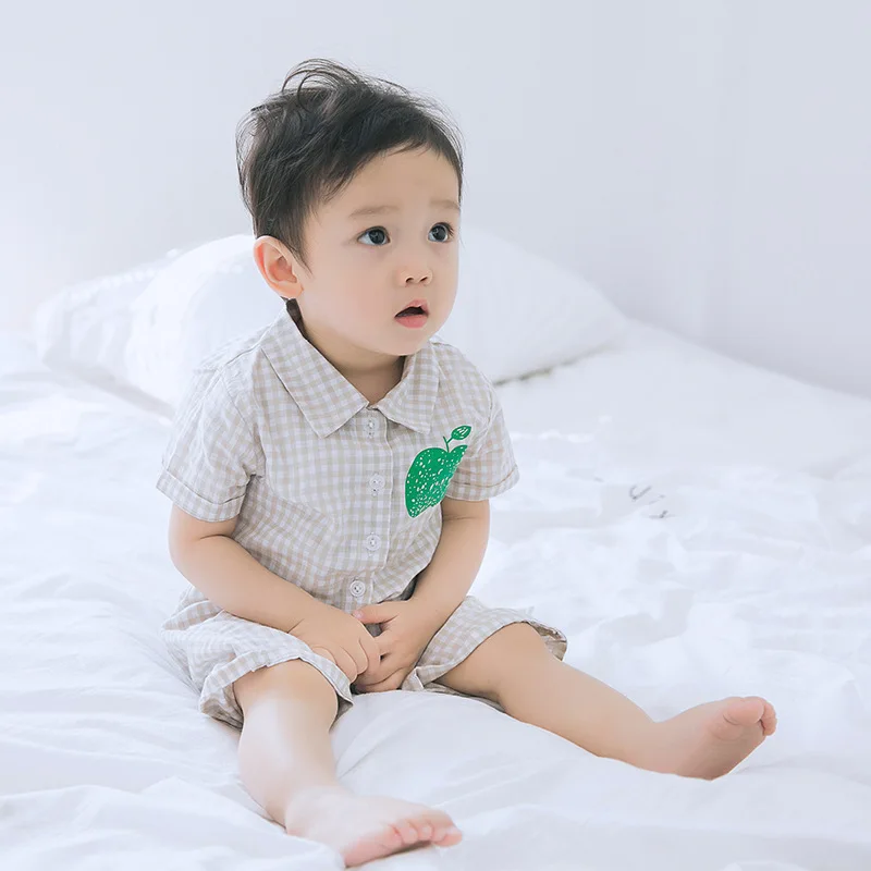 Summer 0 3 Infants 100 Cotton Pajamas Baby Leisure Wear Baby Girl