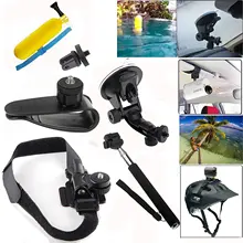Kit For Gopro Action Cam Mini Cameras Car Sun Visor Mount+Car Suction Cup Mount+Telescoping Extendable Monopod Selfie Stick