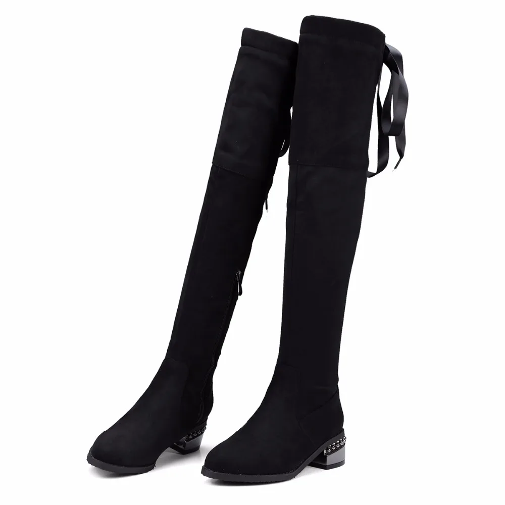 

SFBENZ New 2018 Plus Size 33-48 Good Quality Women Winter Thigh High Boots Platform Shoes Over the Knee Bottes Femme