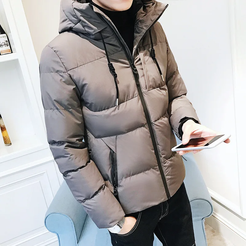  2019 Brand Casual Men Jackets Winter Warm Men's Solid color Cotton Blend Mens Jacket Coats Casual Z