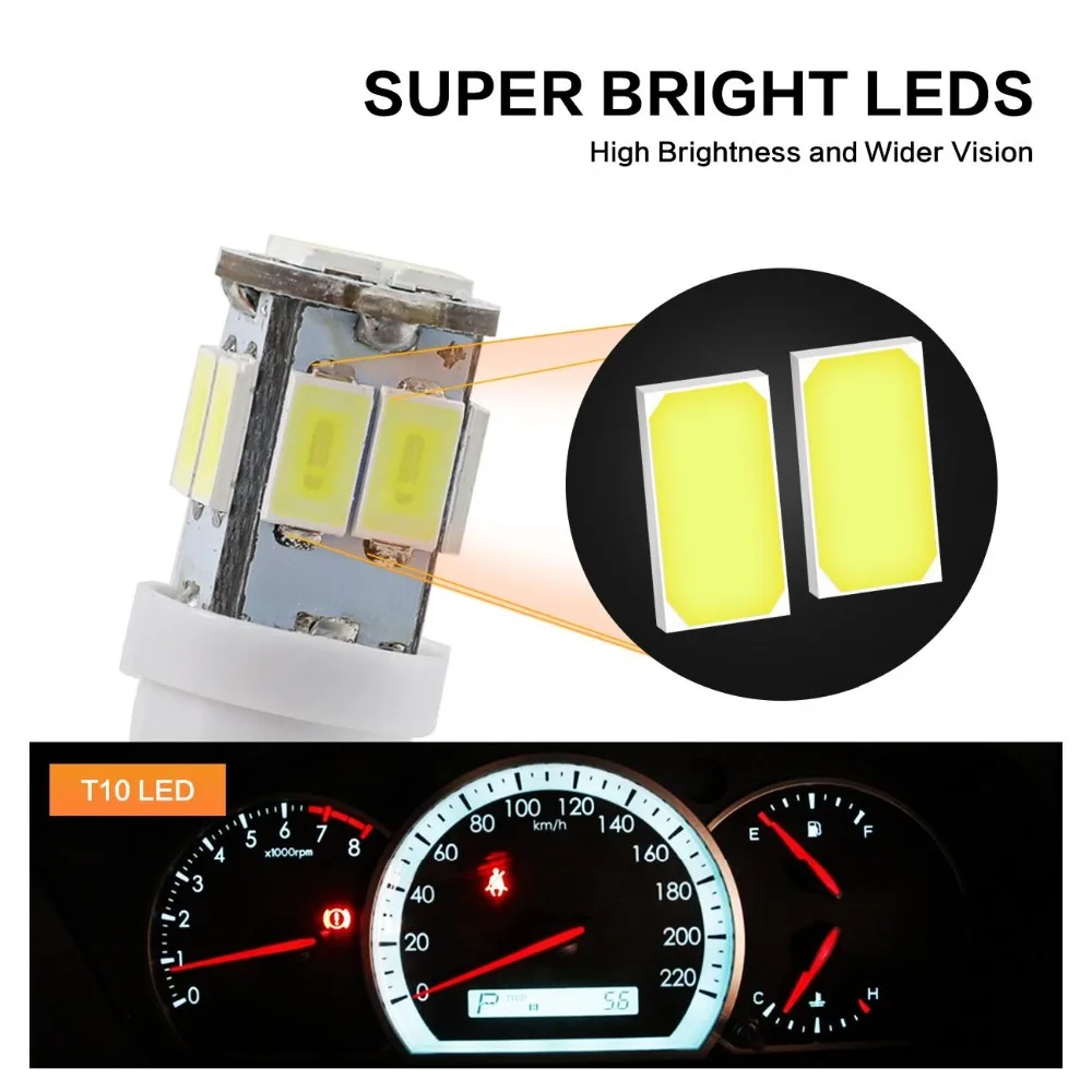 Oslamp 2 шт. T10 5630 SMD Автомобильные светодиодные клин для лампочек замена панели