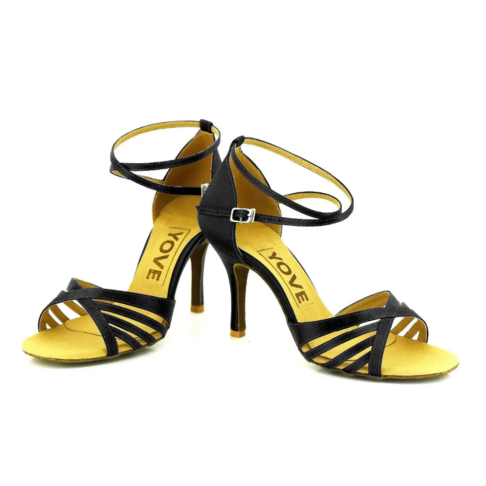 YOVE Dance font b Shoe b font Satin Women s Latin font b Salsa b font