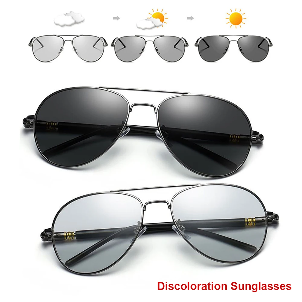 Дизайн женские мужские поляризованные солнцезащитные очки уличные линзы с защитой от ультрафиолетовых лучей Вождение автомобиля Хамелеон Обесцвечивающие очки