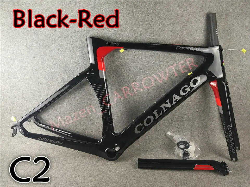 Best Fluorescent Yellow Colnago CONCEPT carbon road frames+Handlebar+Saddle+bottle cages 50mm carbon wheels Novatec A271 hubs 23