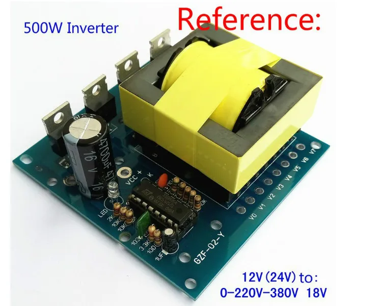 SUNYIMA Converter 12V to 220V 380V 18V 500W Inverter Boost Bare PCB Board