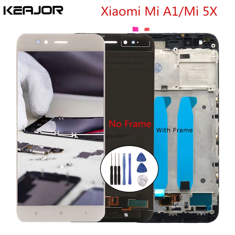 

For Xiaomi mi a1 LCD Screen Tested Lcd Display+Touch Screen Panel with frame Replacement for Xiaomi Mi a1 Mi 5X Display 5.5''