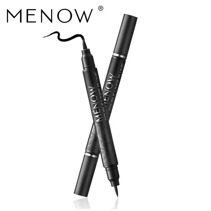 

Menow Brand Double Headed Soft Liquid Eyeliner Pen Lasting Dry quickly Waterproof slender head Eyeliner maquiagem Makeup L1314