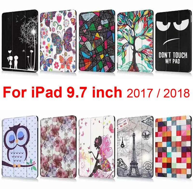 Чехол для iPad 9 7 2018 чехол с рисунком башни цветной девушки бабочки дерева iPad9.7 2017