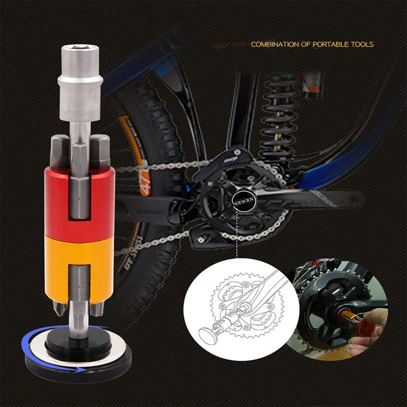 

SRWRN bicycle invisible tool portable multi-function repair tool six-piece screwdriver T25 wrench set