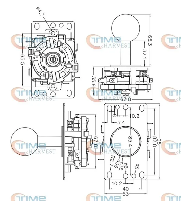 2 Pcs Game Joystick With Microswitches Arcade Cabinet Control